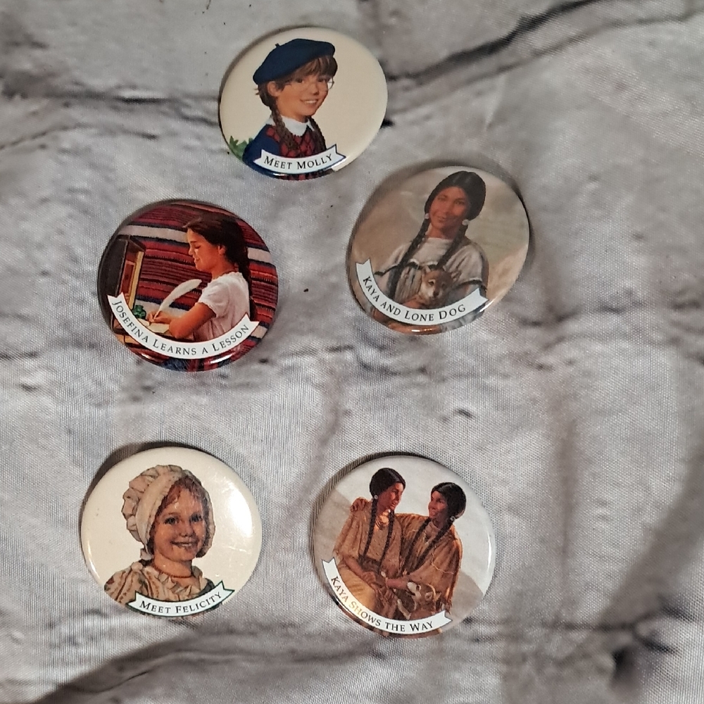 American Girl Character Pin Button Set Of 5